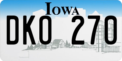 IA license plate DKO270