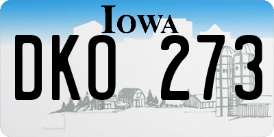 IA license plate DKO273