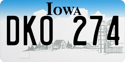 IA license plate DKO274