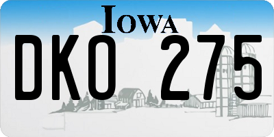 IA license plate DKO275