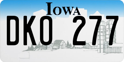 IA license plate DKO277