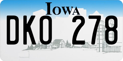 IA license plate DKO278