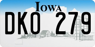 IA license plate DKO279