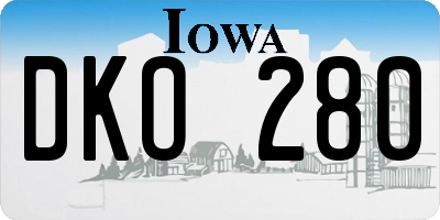 IA license plate DKO280
