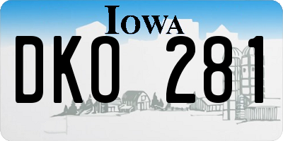 IA license plate DKO281