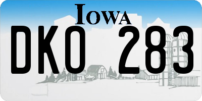 IA license plate DKO283