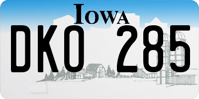 IA license plate DKO285