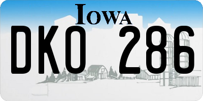 IA license plate DKO286