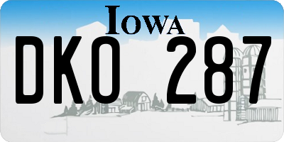 IA license plate DKO287