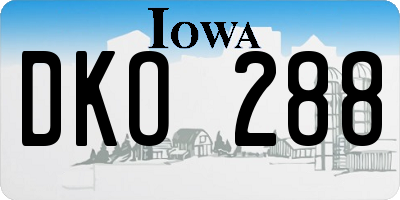 IA license plate DKO288