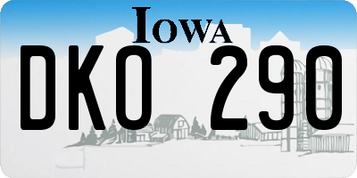 IA license plate DKO290