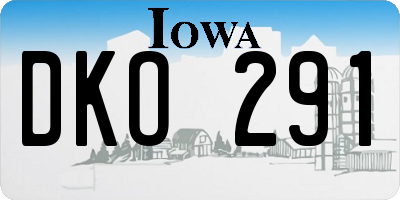 IA license plate DKO291