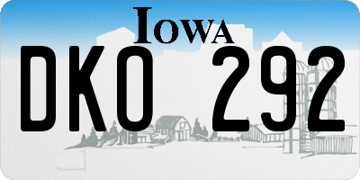 IA license plate DKO292