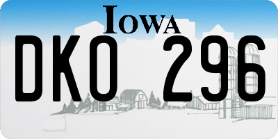 IA license plate DKO296