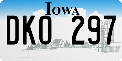 IA license plate DKO297