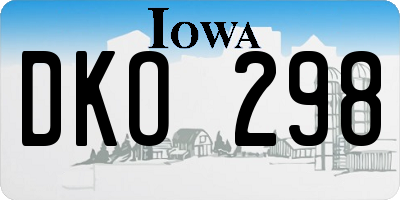 IA license plate DKO298