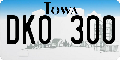 IA license plate DKO300