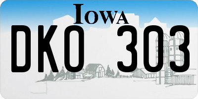 IA license plate DKO303