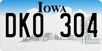 IA license plate DKO304