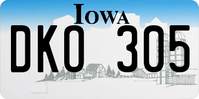 IA license plate DKO305