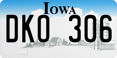 IA license plate DKO306