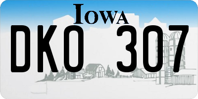 IA license plate DKO307