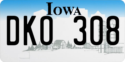 IA license plate DKO308