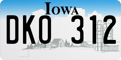 IA license plate DKO312