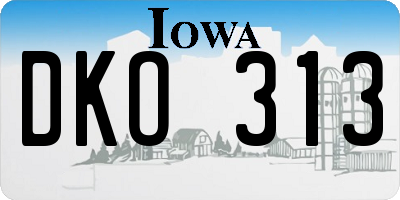 IA license plate DKO313