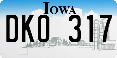 IA license plate DKO317