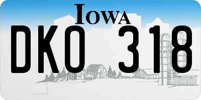 IA license plate DKO318