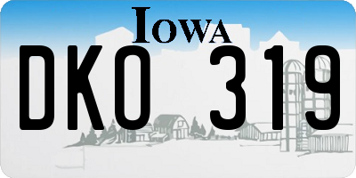 IA license plate DKO319