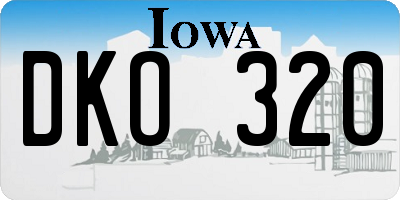IA license plate DKO320