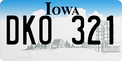 IA license plate DKO321