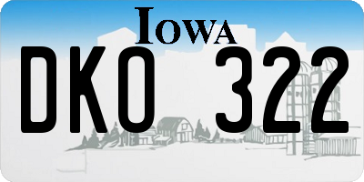 IA license plate DKO322