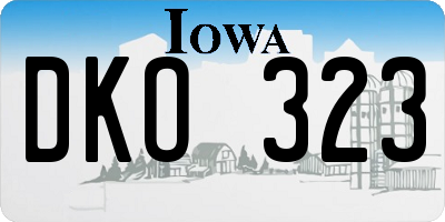 IA license plate DKO323