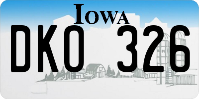 IA license plate DKO326