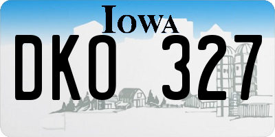 IA license plate DKO327