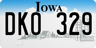 IA license plate DKO329