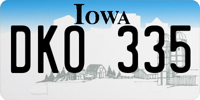 IA license plate DKO335