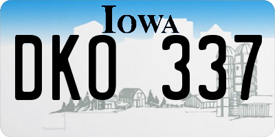 IA license plate DKO337