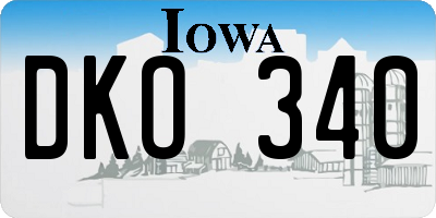 IA license plate DKO340