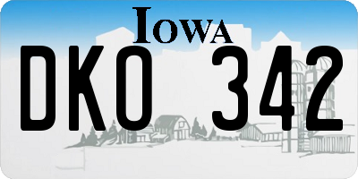 IA license plate DKO342
