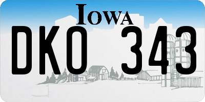 IA license plate DKO343