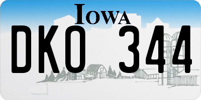 IA license plate DKO344