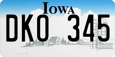 IA license plate DKO345