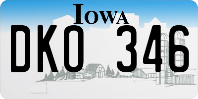 IA license plate DKO346