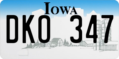 IA license plate DKO347