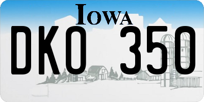 IA license plate DKO350
