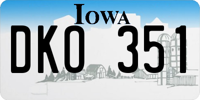 IA license plate DKO351